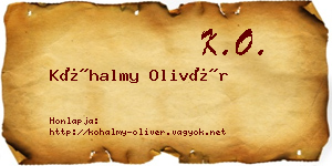 Kőhalmy Olivér névjegykártya